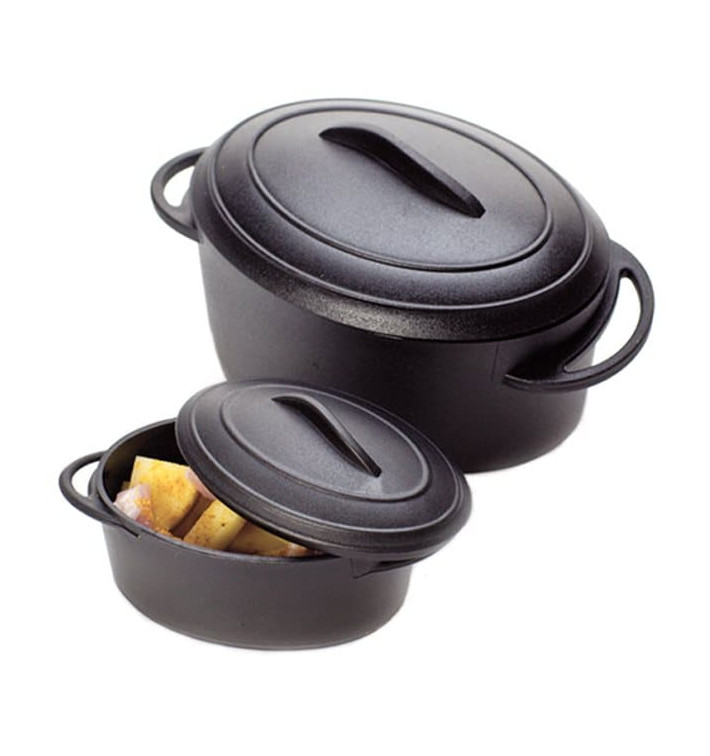 Proeverij ovenschotel met deksel PP zwart 80ml (6 stuks) Proeverij ovenschotel met deksel PP zwart 80ml (6 stuks)