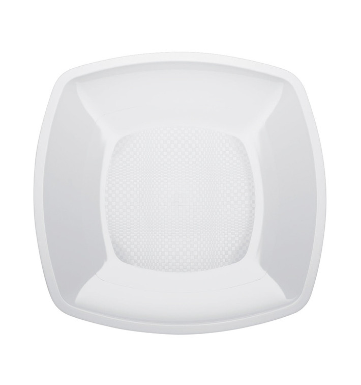 Plastic bord Plat wit Vierkant PP 18 cm (300 stuks) Plastic bord Plat wit Vierkant PP 18 cm (300 stuks)