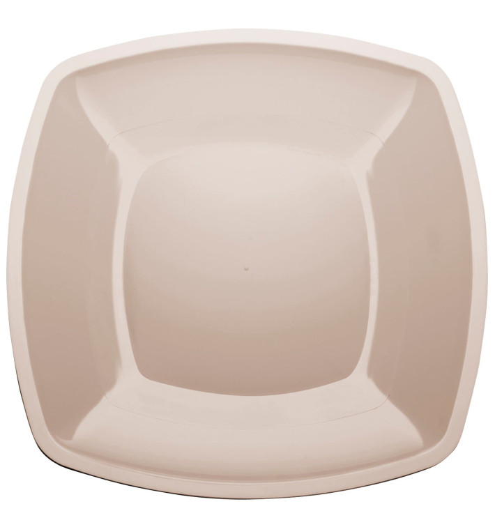 Plastic bord Plat beige Vierkant PS 30 cm (12 stuks) Plastic bord Plat beige Vierkant PS 30 cm (12 stuks)