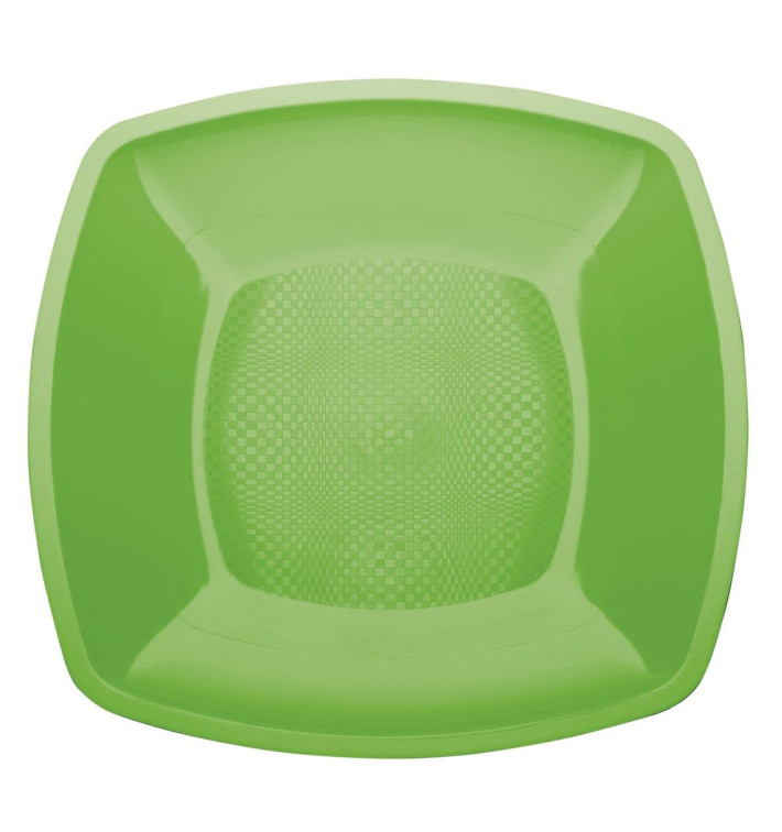 Plastic bord Plat limoengroen Vierkant PP 23 cm (25 stuks) Plastic bord Plat limoengroen Vierkant PP 23 cm (25 stuks)