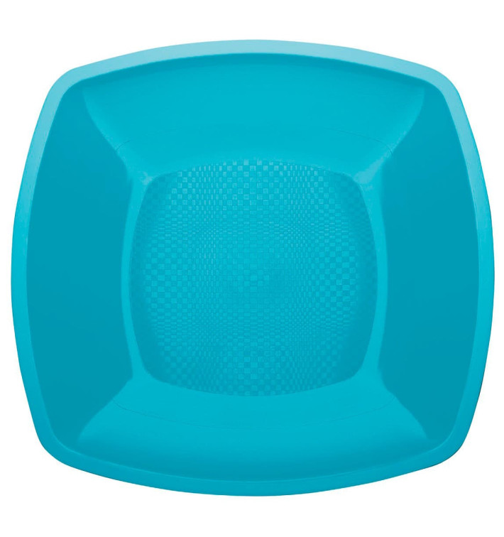 Plastic bord Plat turkoois Vierkant PP 23 cm (25 stuks) Plastic bord Plat turkoois Vierkant PP 23 cm (25 stuks)