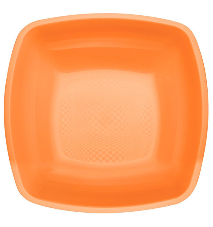 Plastic bord Diep oranje Vierkant PP 18 cm (25 stuks) Plastic bord Diep oranje Vierkant PP 18 cm (25 stuks)