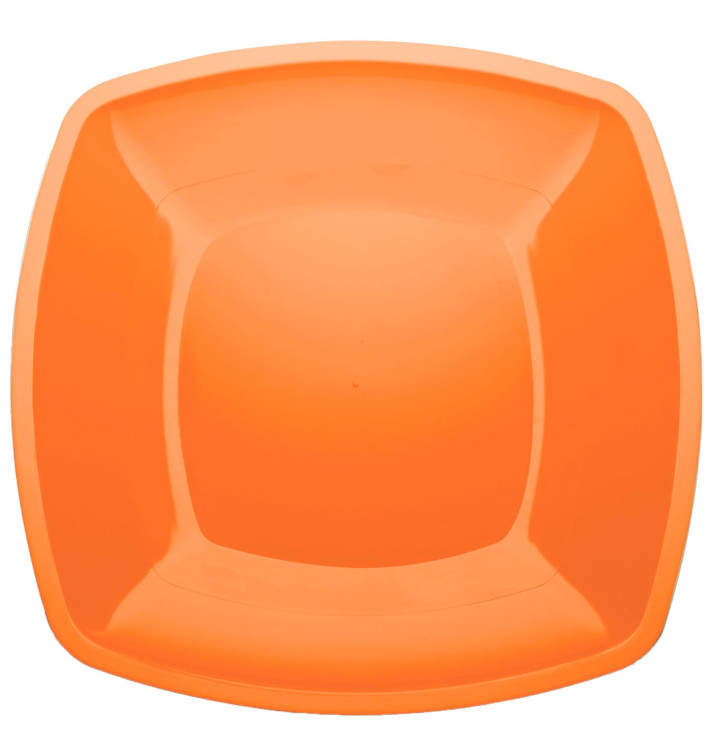 Plastic bord Plat oranje Vierkant PS 30 cm (12 stuks) Plastic bord Plat oranje Vierkant PS 30 cm (12 stuks)