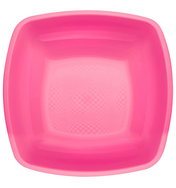 Plastic bord Diep fuchsia Vierkant PP 18 cm (300 stuks)