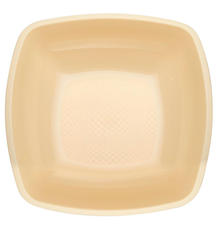 Plastic bord Diep crème Vierkant PP 18 cm (25 stuks) Plastic bord Diep crème Vierkant PP 18 cm (25 stuks)