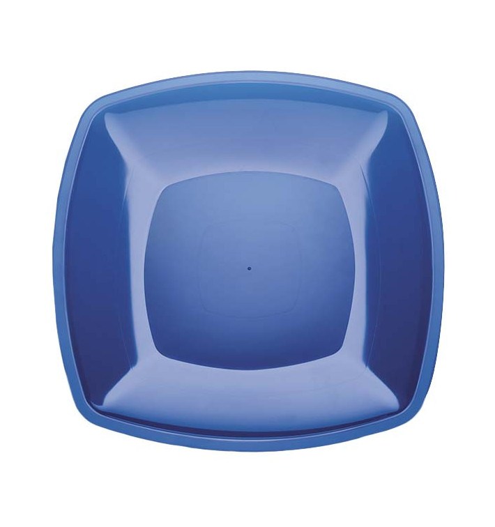 Plastic bord Plat blauw Vierkant PS 30 cm (12 stuks) 