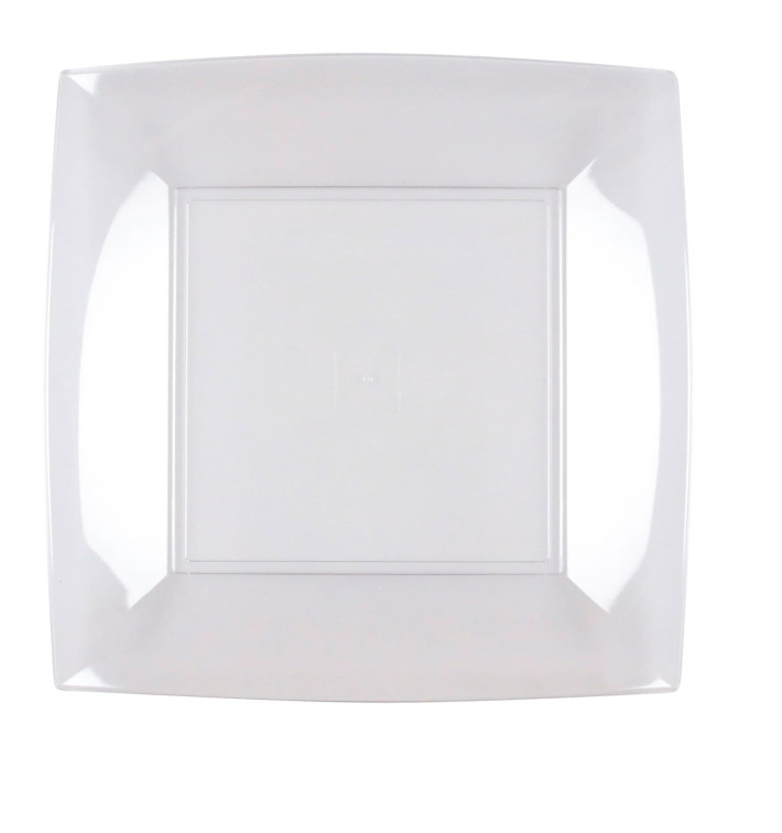 Plastic bord Plat transparant "Nice" PS 23 cm (25 stuks) Plastic bord Plat transparant "Nice" PS 23 cm (25 stuks)