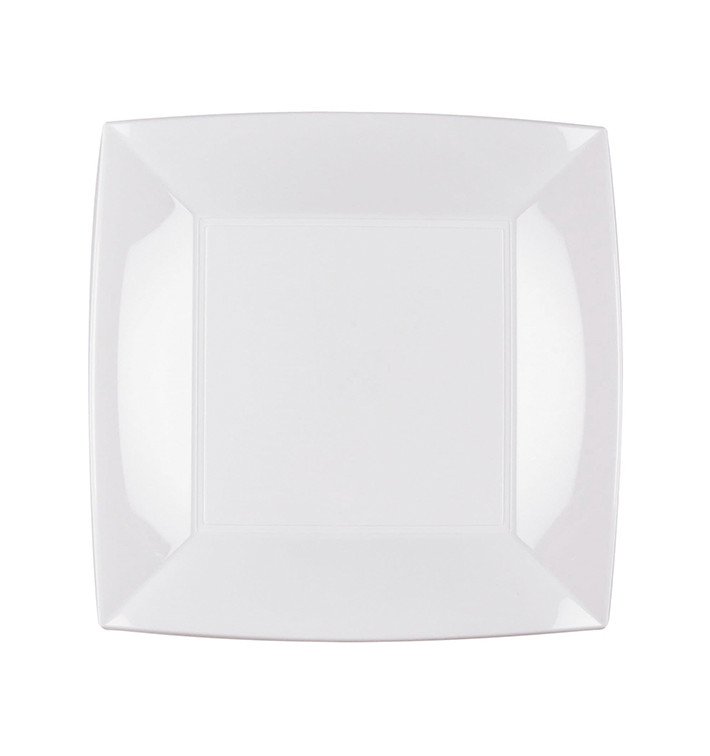 Plastic bord Plat wit "Nice" PP 23 cm (300 stuks) Plastic bord Plat wit "Nice" PP 23 cm (300 stuks)