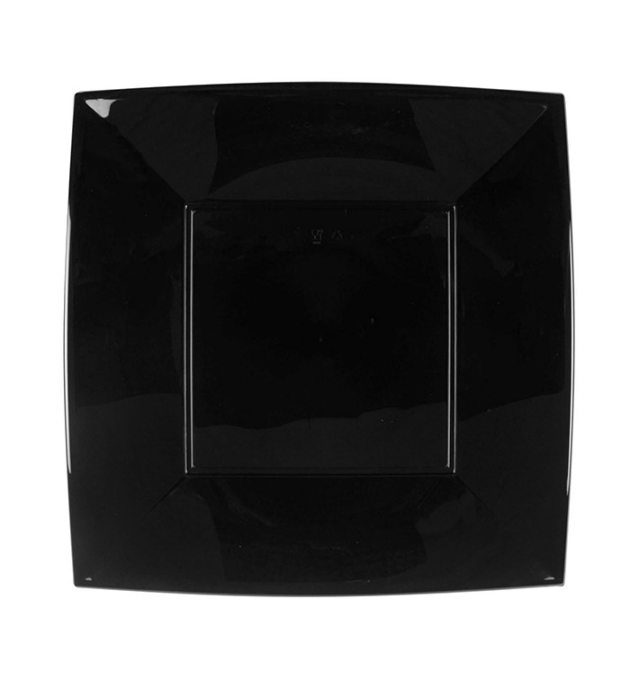 Plastic bord Plat zwart "Nice" PP 29 cm (144 stuks) Plastic bord Plat zwart "Nice" PP 29 cm (144 stuks)