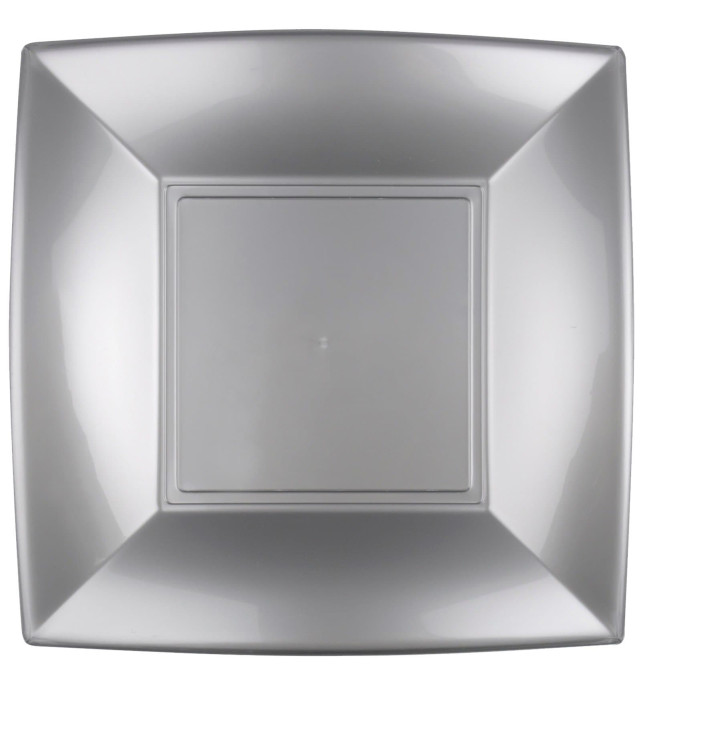 Plastic bord Plat grijs "Nice" PP 29 cm (12 stuks) Plastic bord Plat grijs "Nice" PP 29 cm (12 stuks)