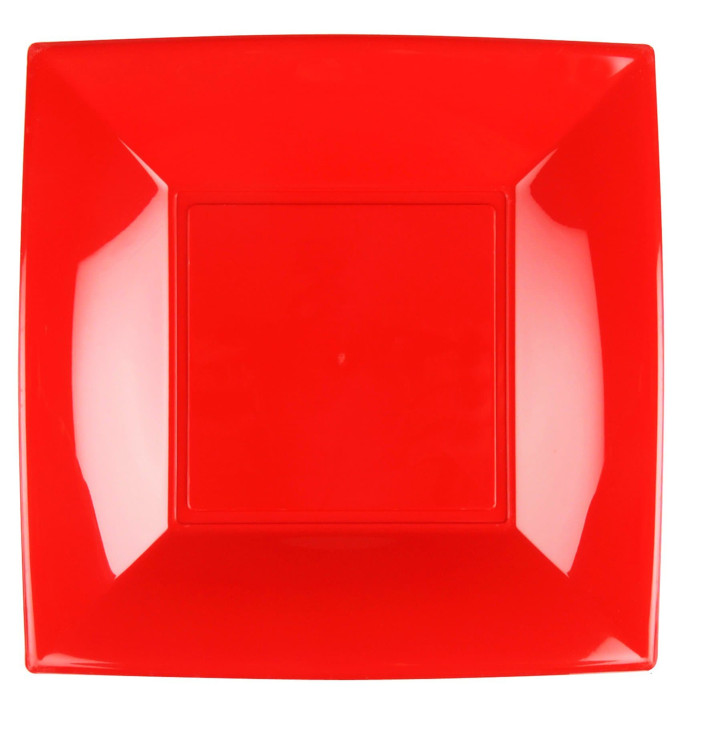 Plastic bord Plat rood "Nice" PP 29 cm (12 stuks) Plastic bord Plat rood "Nice" PP 29 cm (12 stuks)