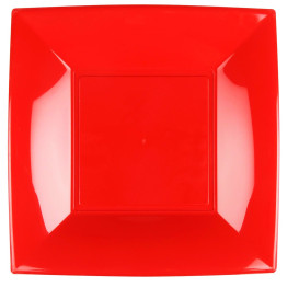 Plastic bord Plat rood "Nice" PP 29 cm (144 stuks)