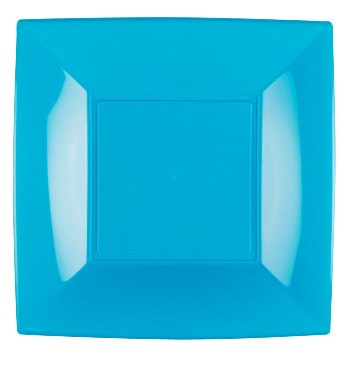 Plastic bord Plat turkoois "Nice" PP 29 cm (12 stuks) Plastic bord Plat turkoois "Nice" PP 29 cm (12 stuks)