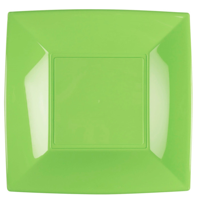 Plastic bord Plat limoengroen "Nice" PP 29 cm (144 stuks) Plastic bord Plat limoengroen "Nice" PP 29 cm (144 stuks)