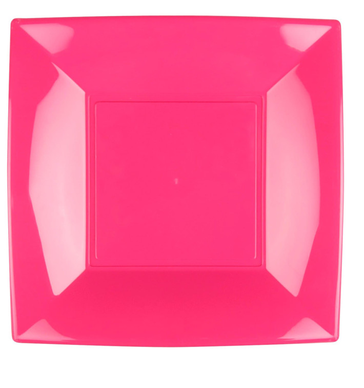 Plastic bord Plat fuchsia "Nice" PP 29 cm (12 stuks) Plastic bord Plat fuchsia "Nice" PP 29 cm (12 stuks)