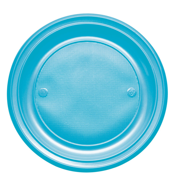Plastic bord PS Plat turkoois Ø22 cm (30 stuks) Plastic bord PS Plat turkoois Ø22 cm (30 stuks)