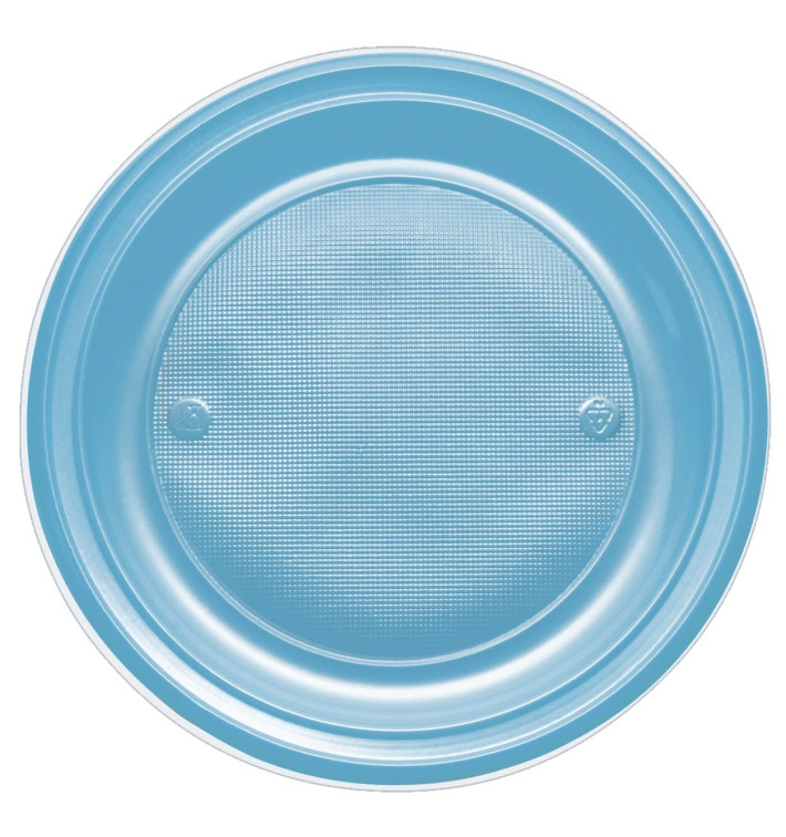 Plastic bord PS Diep turkoois Ø22 cm (30 stuks) Plastic bord PS Diep turkoois Ø22 cm (30 stuks)