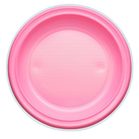 Plastic bord PS Diep roze Ø22 cm (30 stuks) 