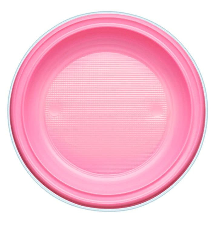 Plastic bord PS Diep roze Ø22 cm (30 stuks) Plastic bord PS Diep roze Ø22 cm (30 stuks)