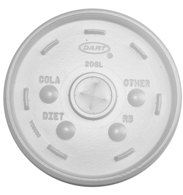 Plastic PS Deksel met rietsleuf transparant Ø11 cm (1000 stuks) Plastic PS Deksel met rietsleuf transparant Ø11 cm (1000 stuks)