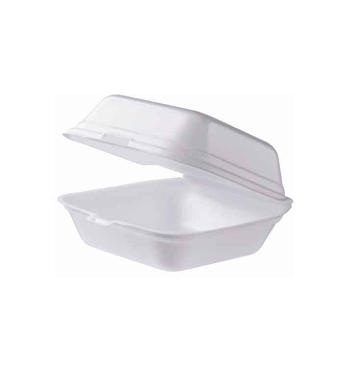 Schuim burger dozen take-out groot maat wit (125 stuks) Schuim burger dozen take-out groot maat wit (125 stuks)