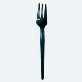 Plastic vork "Sierra" zwart 13,5cm (1.000 stuks)
