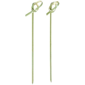 Bamboe vleespennen Strik Design Naturel groen 18cm (200 stuks) 