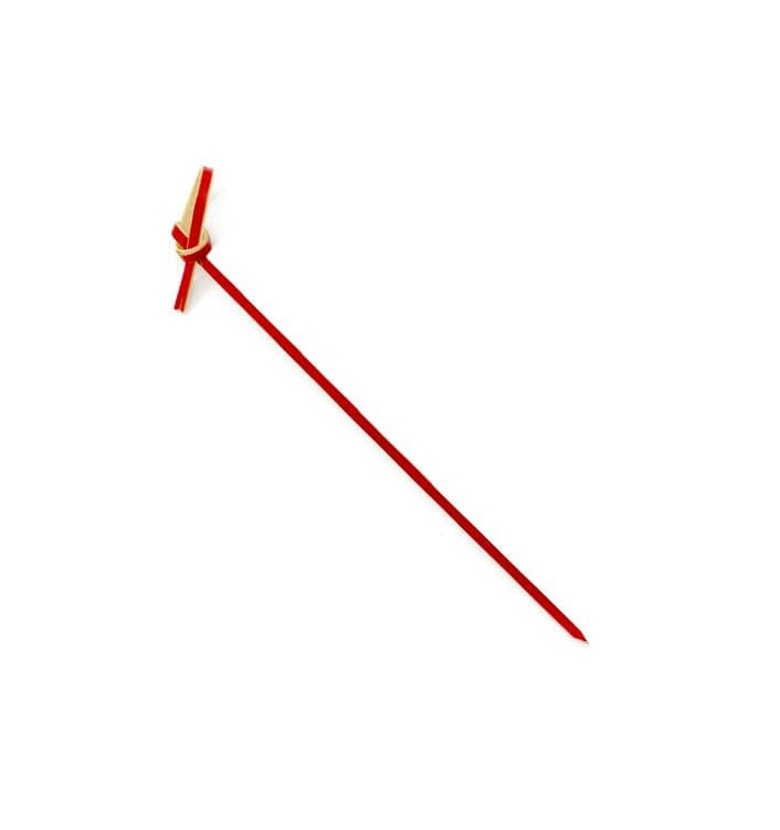 Bamboe vleespennen Strik Design rood 18cm (200 stuks) Bamboe vleespennen Strik Design rood 18cm (200 stuks)