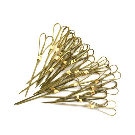 Bamboe vleespennen "Cuore" Design Naturel groen 18cm (200 stuks) 