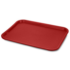 Plastic dienblad Fast Food rood 27,5x35,5cm (1 stuk) 