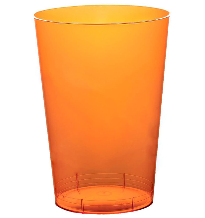 Plastic PS beker "Moon" oranje transparant 230ml (1000 stuks)