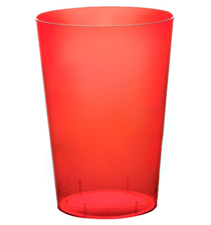 Plastic PS beker "Moon" rood transparant 230ml (50 stuks) Plastic PS beker "Moon" rood transparant 230ml (50 stuks)