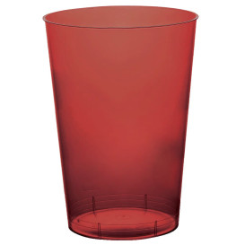 Plastic PS beker "Moon" bordeauxrood transparant 230ml (35 stuks) 