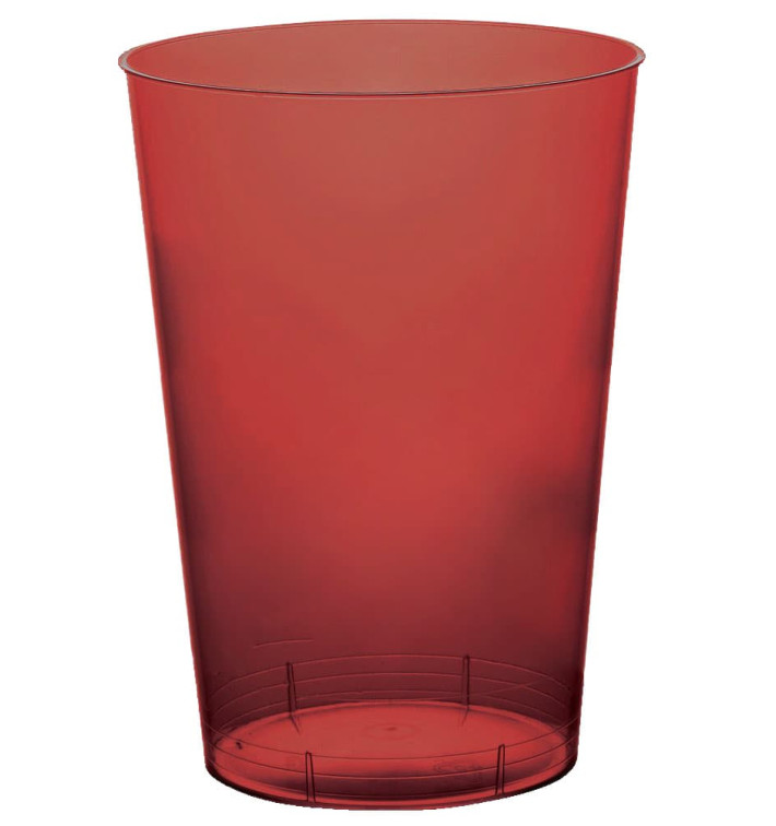 Plastic PS beker "Moon" bordeauxrood transparant 230ml (700 stuks)