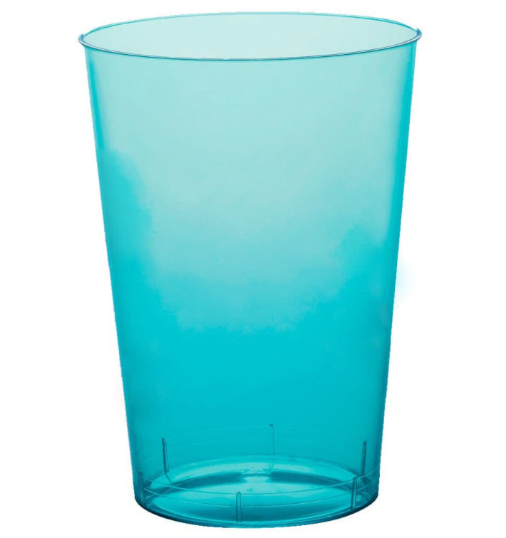 Plastic PS beker "Moon" turkoois transparant 230ml (50 stuks) Plastic PS beker "Moon" turkoois transparant 230ml (50 stuks)