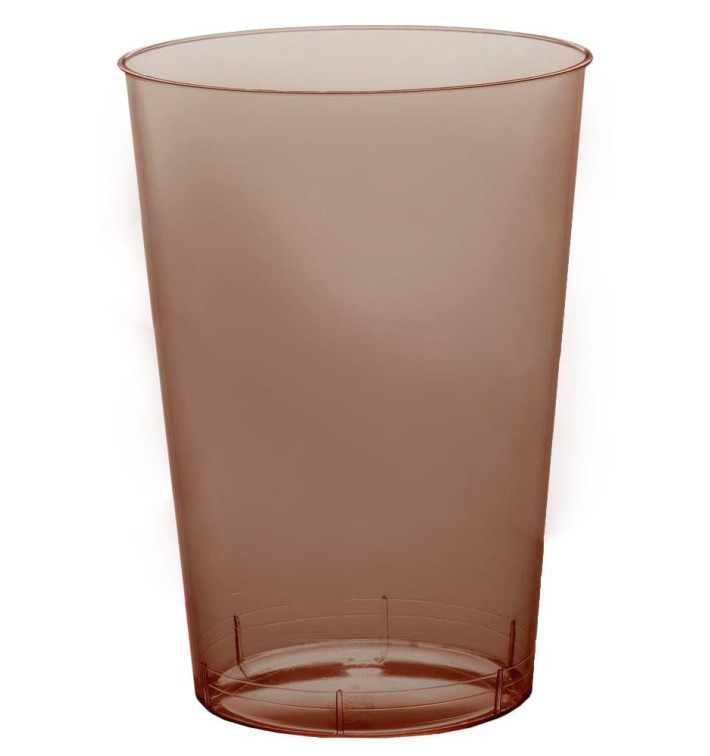 Plastic PS beker "Moon" bruin transparant 230ml (1000 stuks) Plastic PS beker "Moon" bruin transparant 230ml (1000 stuks)