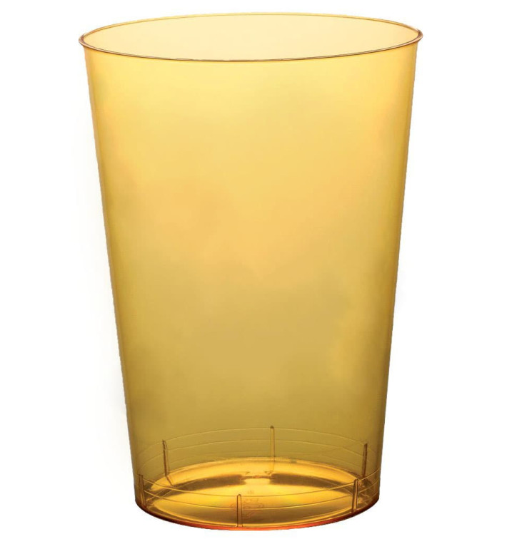 Plastic PS beker "Moon" geel transparant 230ml (50 stuks) Plastic PS beker "Moon" geel transparant 230ml (50 stuks)