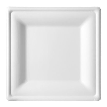 Suikerriet bord Vierkant wit 15x15 cm (50 stuks) 