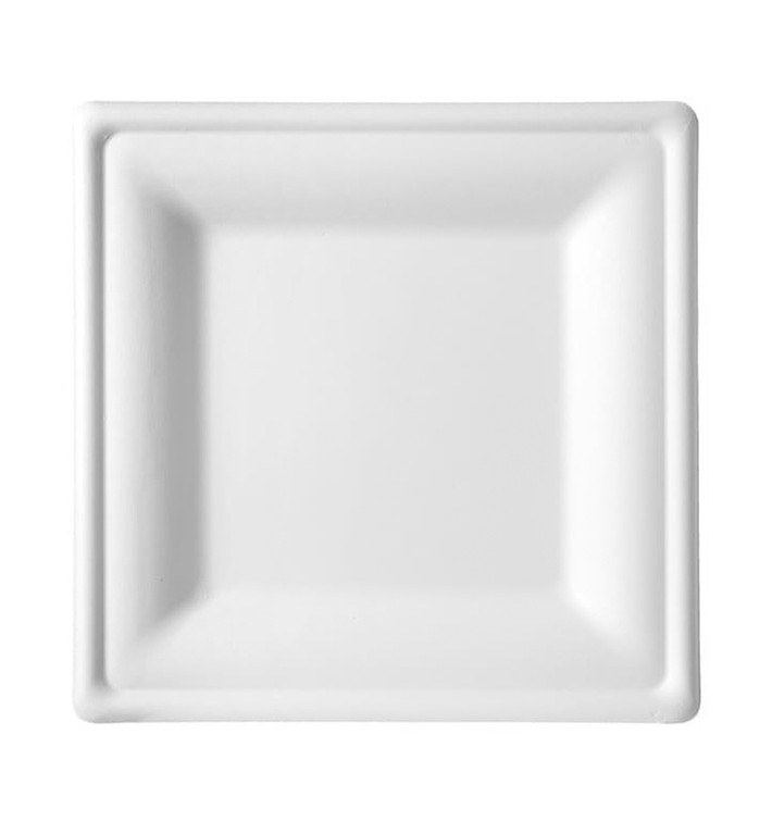 Suikerriet bord Vierkant wit 20x20 cm (50 stuks) Suikerriet bord Vierkant wit 20x20 cm (50 stuks)