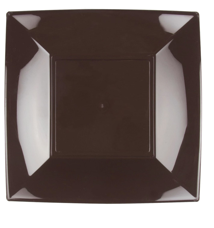 Plastic bord Plat bruin "Nice" PP 29 cm (12 stuks) Plastic bord Plat bruin "Nice" PP 29 cm (12 stuks)