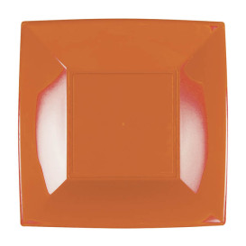 Plastic bord Plat oranje "Nice" PP 18 cm (25 stuks) 