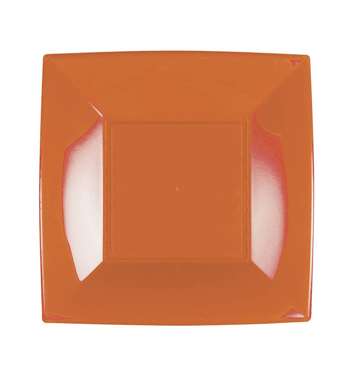 Plastic bord Plat oranje "Nice" PP 18 cm (300 stuks) Plastic bord Plat oranje "Nice" PP 18 cm (300 stuks)