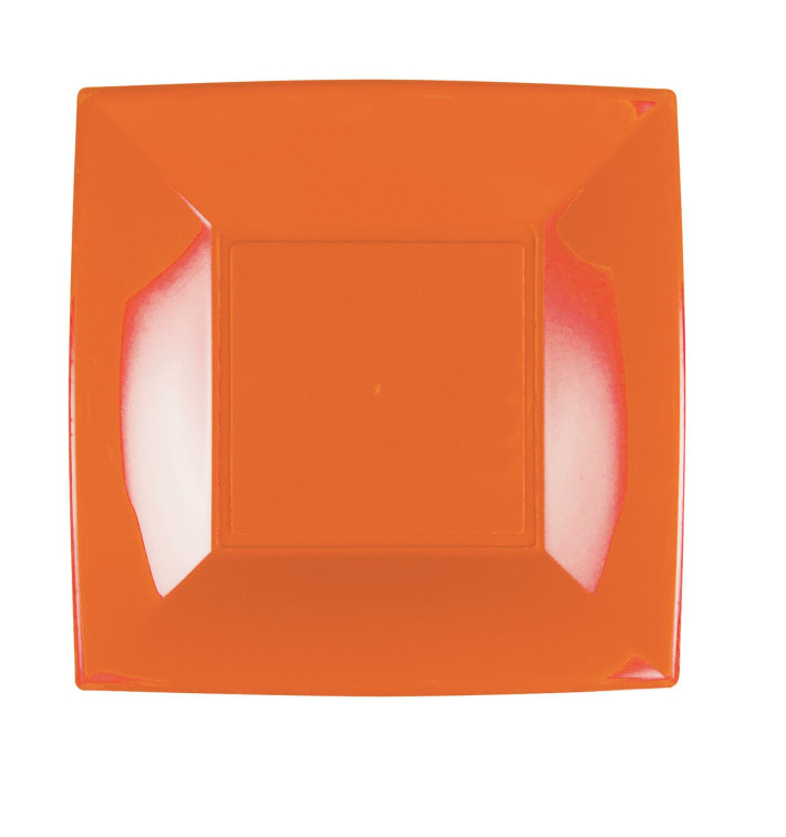 Plastic bord Plat oranje "Nice" PP 23 cm (300 stuks) Plastic bord Plat oranje "Nice" PP 23 cm (300 stuks)