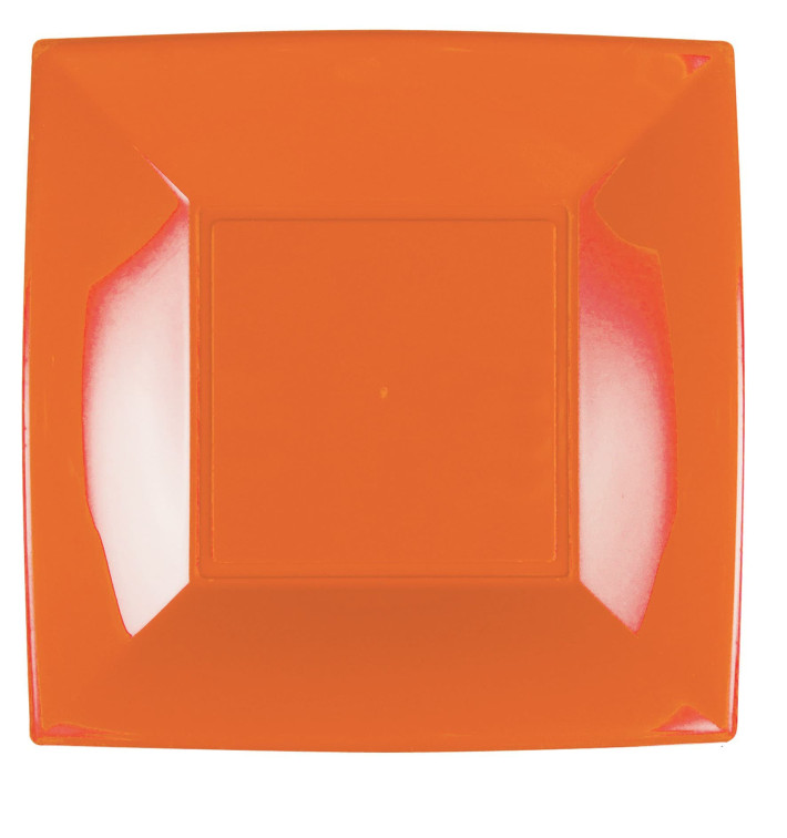 Plastic bord Plat oranje "Nice" PP 29 cm (144 stuks) Plastic bord Plat oranje "Nice" PP 29 cm (144 stuks)