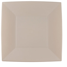 Plastic bord Plat beige "Nice" PP 29 cm (12 stuks) 