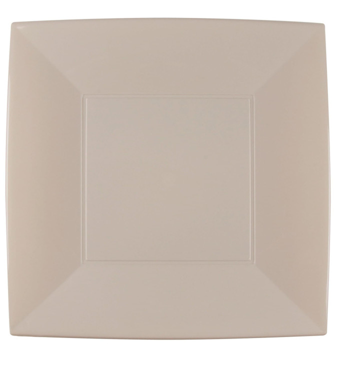 Plastic bord Plat beige "Nice" PP 29 cm (12 stuks) Plastic bord Plat beige "Nice" PP 29 cm (12 stuks)