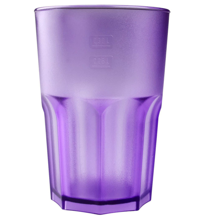 Plastic glas SAN Herbruikbaar "Frost" lila 400 ml (5 stuks) Plastic glas SAN Herbruikbaar "Frost" lila 400 ml (5 stuks)