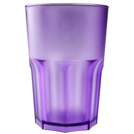 Plastic glas SAN Herbruikbaar "Frost" lila 400 ml (75 stuks)