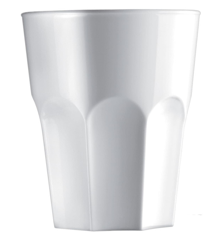 Plastic glas SAN Herbruikbaar "Graniten" wit 400 ml (5 stuks) Plastic glas SAN Herbruikbaar "Graniten" wit 400 ml (5 stuks)