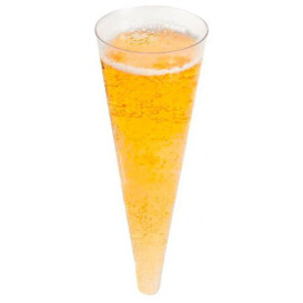 Plastic fluit "Cono" transparant 100ml Ø5x14cm (576 stuks)